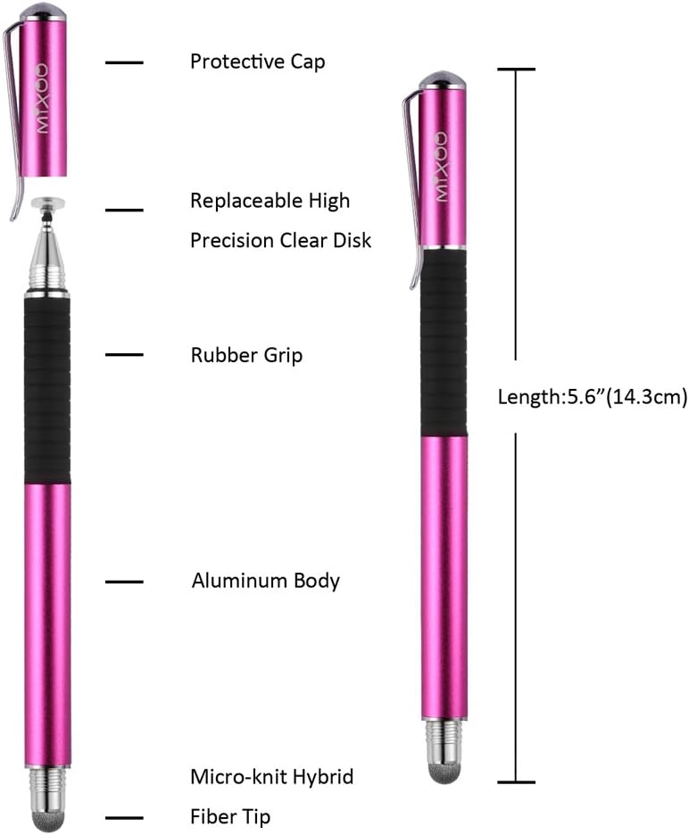 Mixoo Stylus Pen for Touchscreen, 2-in-1 Disc and Fiber Tip Sensitivity and Precision, Stylus for iPad, iPhone Tablet Phone Chromebook All Touch Screens Devices - Image 2