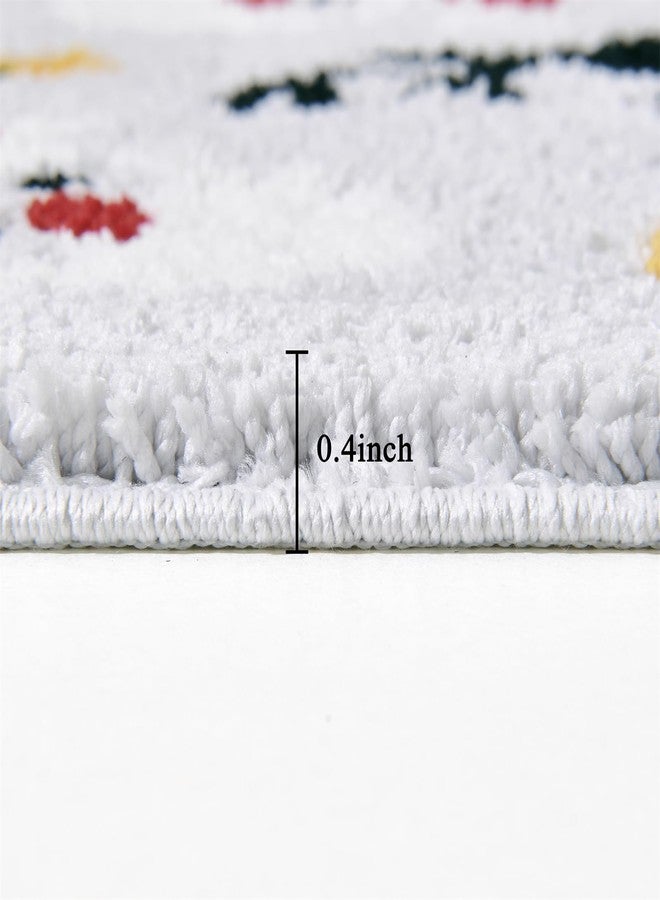 Ouyattle Retro Christmas Bath Mat for Bathroom Decorations 16’’W x 24’’L Winter Holiday Cute Seasonal Xmas Bathroom Mat Non Slip Washable, Santa Claus Reindeer Christmas Tree Bath Rug Absorbent - Image 5