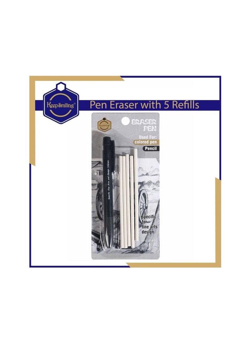 Keep Smiling Pen Eraser 3.8mm With 5 Spares  - Image 2