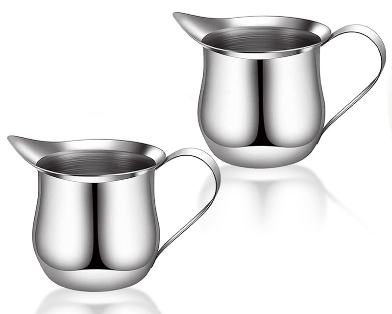 Yesland 6 Pack Creamer Pitcher, 3 oz Small Bell Creamers, Mini Espresso Pouring Cup, Stainless Steel Wide Mouth Pitcher with Pouring Spout for Cream, Milk & Sauce, Maple Syrup - Image 5
