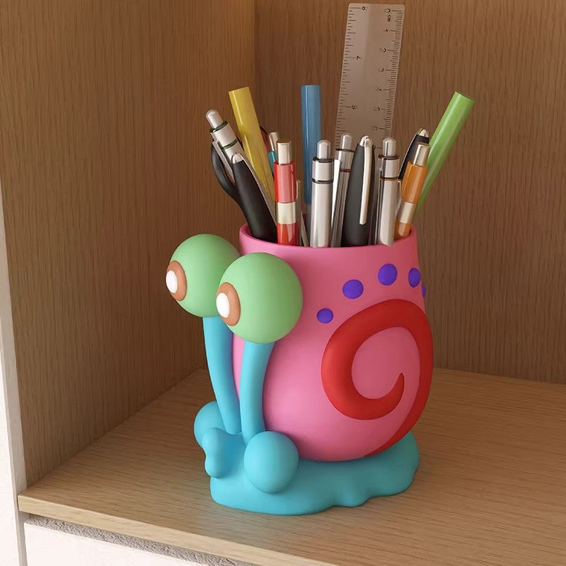 JY Cute Snail Shaped Pen Holder Desk Organizer – Large Capacity Creative Storage Box for Students, Kids & Girls, Decorative Desktop Accessory - Image 2
