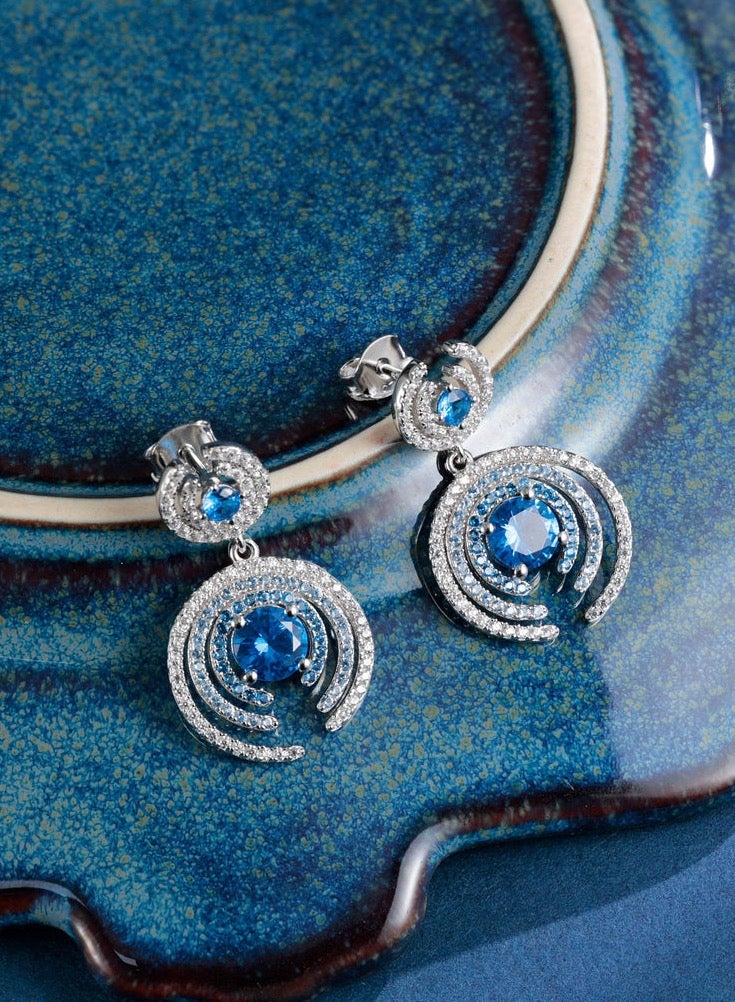 Zirconia Earrings in Platinum-Plated Natural 925 Sterling Silver - Image 3