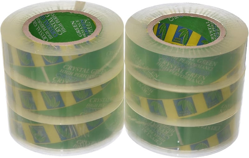 500 Yard 4.2cm) Wide Tape 6 Rolls Crystal Green Heavy Duty Packing Tape for Sealing Parcel Boxes Office Home School Use Strong Adhesive Tape Super Secure Sticky Seal Roll - Clear 500Y - Image 5