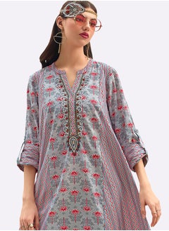 SARA Sara Floral - Chevron Printed Jalabiya  - Image 3