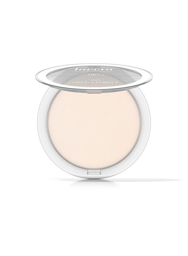 lavera Satin Compact Powder -Light 01- nude - Organic Almond Oil & Organic Rice Powder - Vegan - Mattifying - Long-Lasting - Velvety Texture (1 x 9,5g) - Image 2