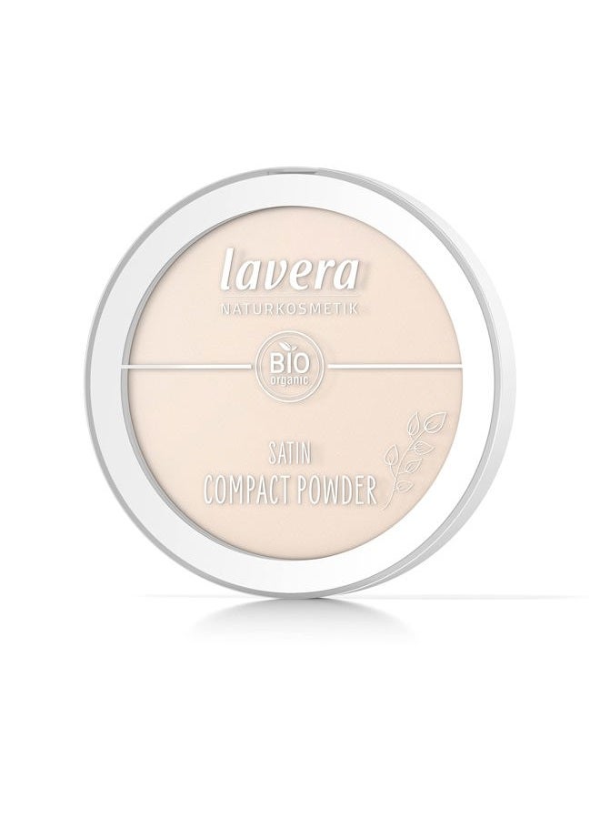lavera Satin Compact Powder -Light 01- nude - Organic Almond Oil & Organic Rice Powder - Vegan - Mattifying - Long-Lasting - Velvety Texture (1 x 9,5g) - Image 3
