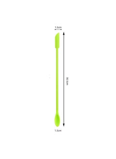 Mini Silicone Double-headed Sharp Scraper Spoon Cosmetic Skin Care Products Extraction Tool Set Including Avocado Jam Scraper-Specifications:Green# Long