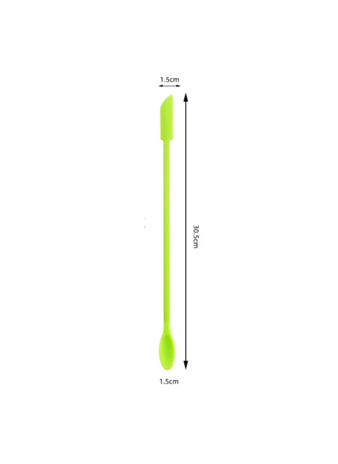 Generic - Mini Silicone Double-headed Sharp Scraper Spoon Cosmetic Skin Care Products Extraction Tool Set Including Avocado Jam Scraper-Specifications:Green# Long - Image 1