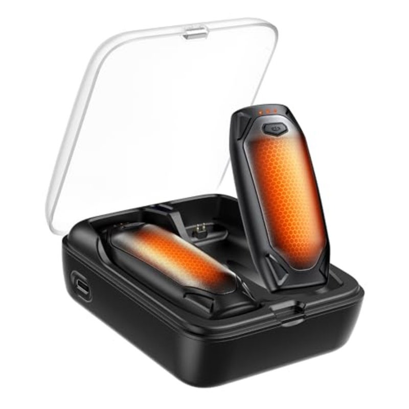 Hand Warmers Rechargeable - 2 Pack 14000mAh AI Electric Hand Warmers with Charging Case, Magnetic 2 in 1 Pocket Handwarmers, Portable Heater Gifts for Women/Men/Golf/Camping/Hunting - Image 1