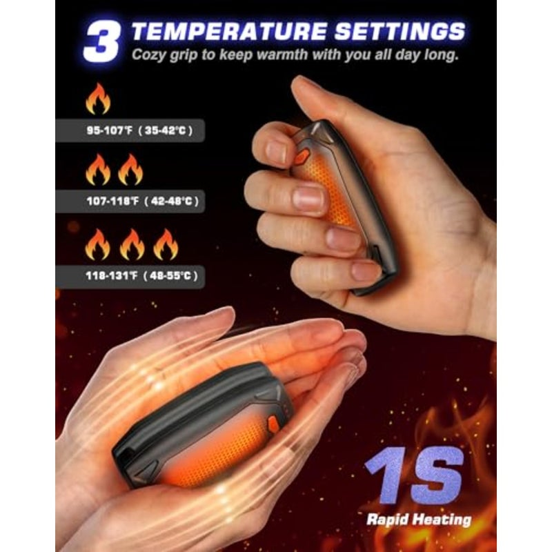 Hand Warmers Rechargeable - 2 Pack 14000mAh AI Electric Hand Warmers with Charging Case, Magnetic 2 in 1 Pocket Handwarmers, Portable Heater Gifts for Women/Men/Golf/Camping/Hunting - Image 5