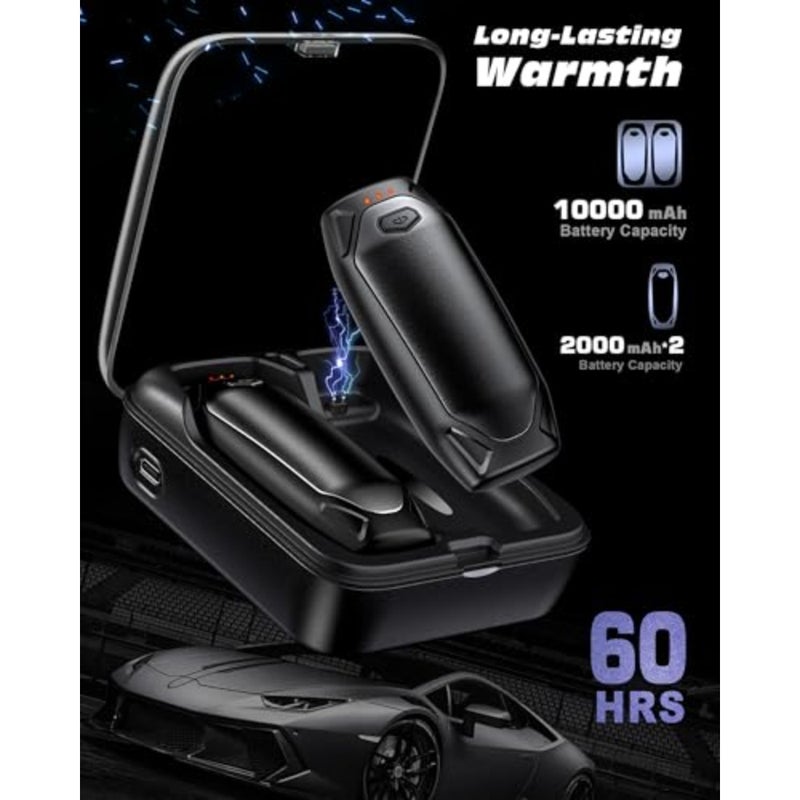Hand Warmers Rechargeable - 2 Pack 14000mAh AI Electric Hand Warmers with Charging Case, Magnetic 2 in 1 Pocket Handwarmers, Portable Heater Gifts for Women/Men/Golf/Camping/Hunting - Image 2