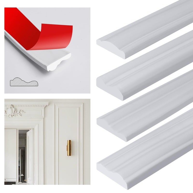 Storystore Peel and Stick Panels Molding Trim, Self-Adhesive Wall Paneling Strip, Flexible Chair Rail Classic Wall Trim for Home Decoration ï»¿ (1.3in*10ft) - Image 1