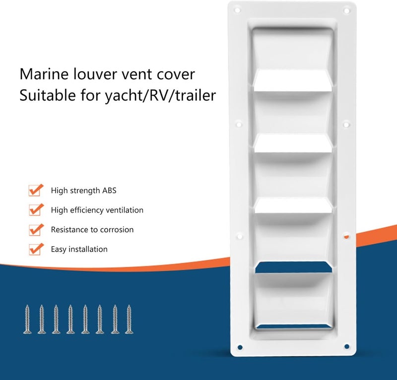 Multi Purpose Ventilation Grille ABS Marine Grade Vent Systems Louvered Boat Air Vent Cover for Trailers Outdoor Use ABS Ventilation Grille - Image 3