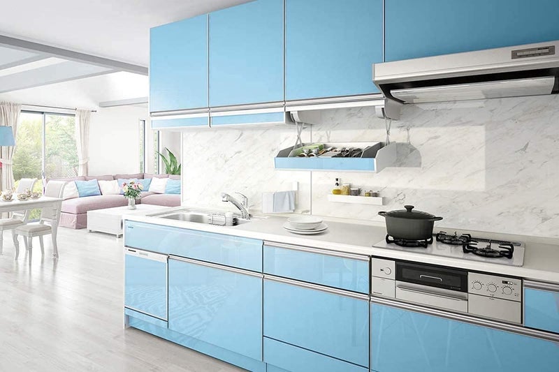 WALLTON - Blue Gloss Peel and Stick Self-Adhesive Removable Thicken Waterproof for Kitchen Countertop Cabinet Wardrobe - 16''x''96 Inches - Image 3