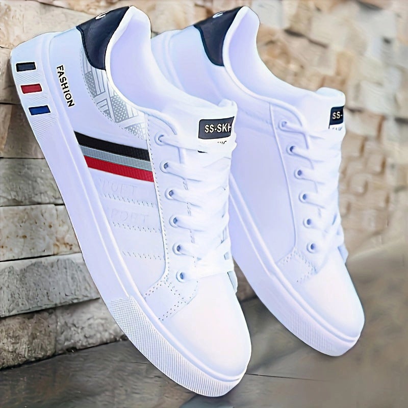 Cross-border Exclusive for plus size Explosions Mens Shoes Casual Shoes Board Shoes Fashionable Breathable White Shoes Mens sneaker Low-top Trendy Shoes White ash H07 - Image 2