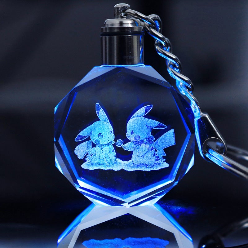 Pendant Keychain Peripheral Luminous Crystal Gift Can Be Engraved - Image 1