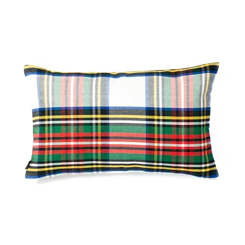 Hofdeco Premium Christmas Indoor Outdoor Lumbar Pillow Cover Only 12x20 Water Repellent for Holiday Backyard Couch Scottish Tartan Plaid C - Image 3