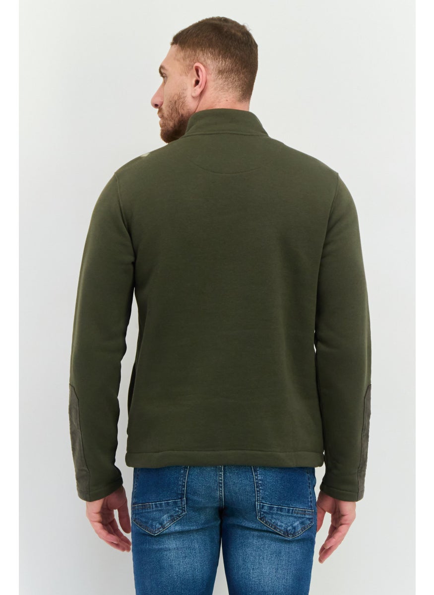 Penfield Men High Neck Brand Logo Long Sleeves Sweatshirt, Olive  - Image 2