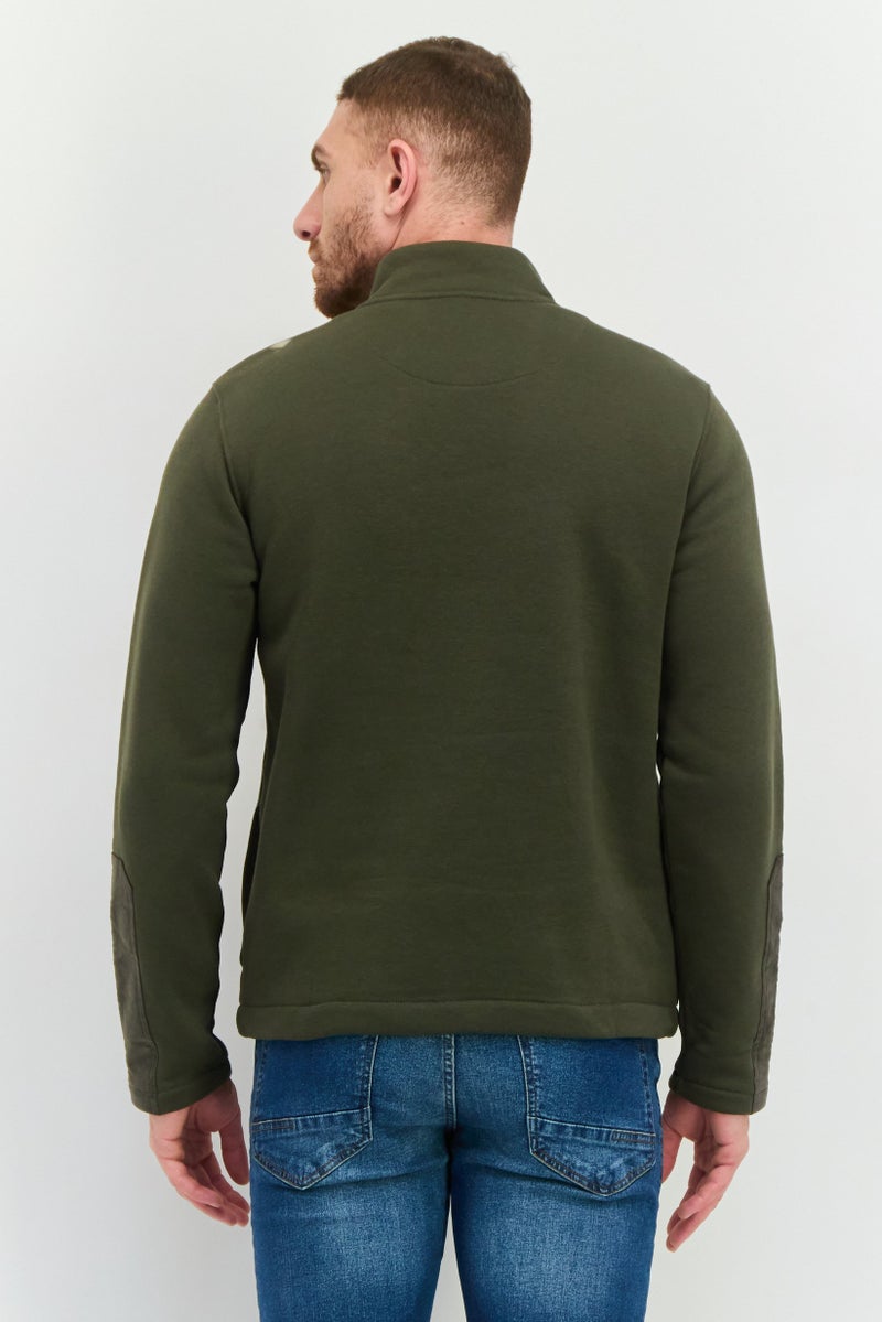 Penfield Men High Neck Brand Logo Long Sleeves Sweatshirt, Olive - Image 2