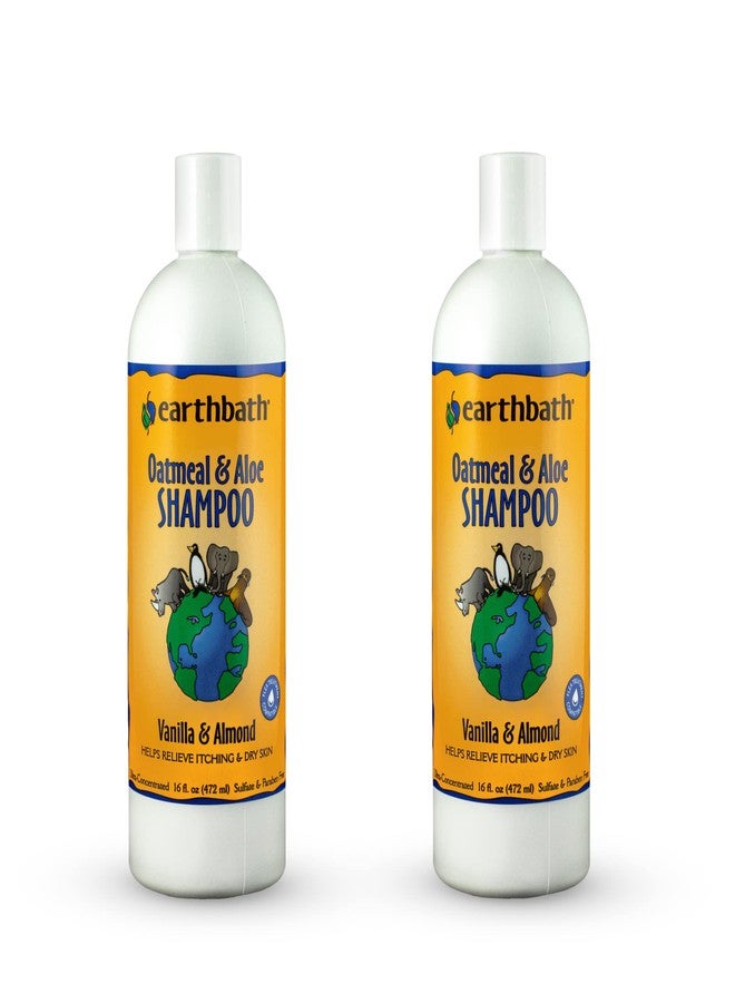 earthbath, Oatmeal & Aloe Dog Shampoo - Oatmeal Shampoo for Dogs, Itchy, Dry Skin Relief, Dog Wash, Made in USA, Cruelty Free Pet Shampoos - Vanilla & Almond, 16 Oz (2 Pack) - Image 1