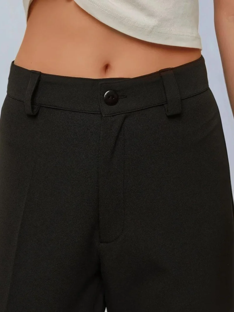 HICCUP Black High Waist Straight Leg Pants for Women | Best Price UAE
