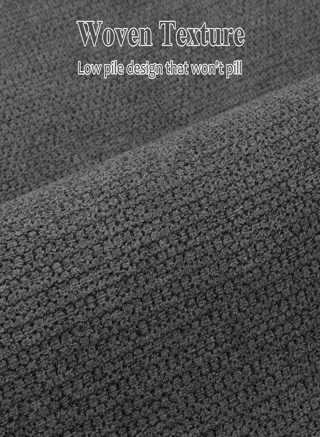 Ileading Bathroom Rugs Sets 3 Piece Non Slip Washable, Absorbent Quick Dry Thin Bath Runner Rug, U Shaped Toilet Mat for Shower Tub Sink Kitchen Laundry (Dark Gray) - Image 4
