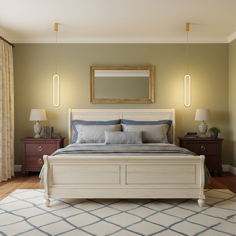 ون لايت الثورية الخطية الذهبية الحديثة - ضوء LED ثلاثي الألوان لغرفة النوم وغرفة المعيشة - Image 2