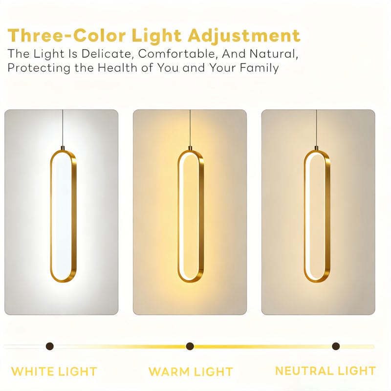 ون لايت الثورية الخطية الذهبية الحديثة - ضوء LED ثلاثي الألوان لغرفة النوم وغرفة المعيشة - Image 5