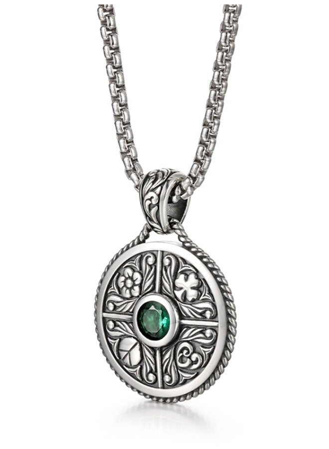 Neutral Jewelry pendant personality hundreds of trendy hip-hop street retro European and American trendy men and women car keychain accessories personality pendant (retro silver) - Image 2