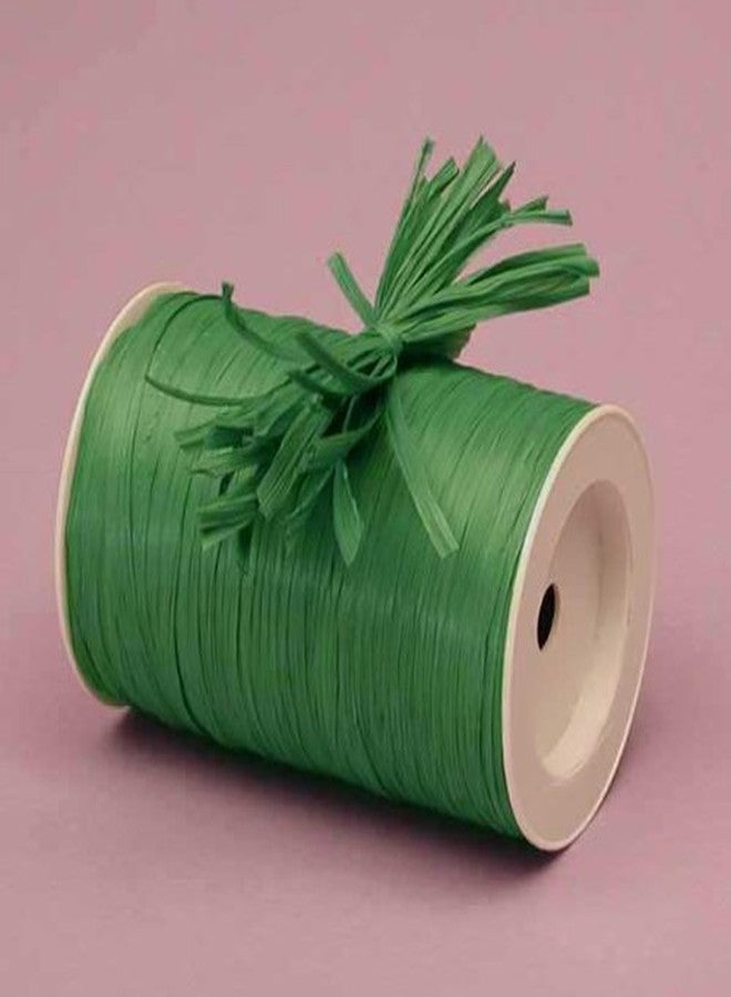Paper Mart Emerald Green Matte Raffia Ribbon 1/4" X 100 Yards