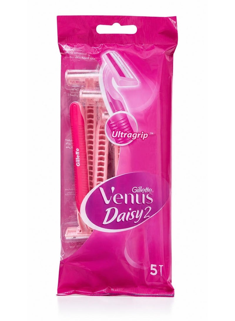 Gillette Venus Daisy 2 Disposable Women’s Razor – 5 Pieces - Image 1