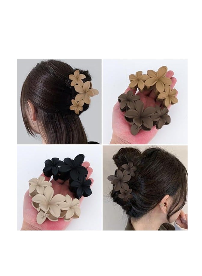 4PCS هاواي Plumeria زهرة الشعر مقاطع - كبيرة غير انزلاق ماتي مخلب مقاطع للمرأة، قوية عقد الشاطئ الشعر الملحقات - Image 3