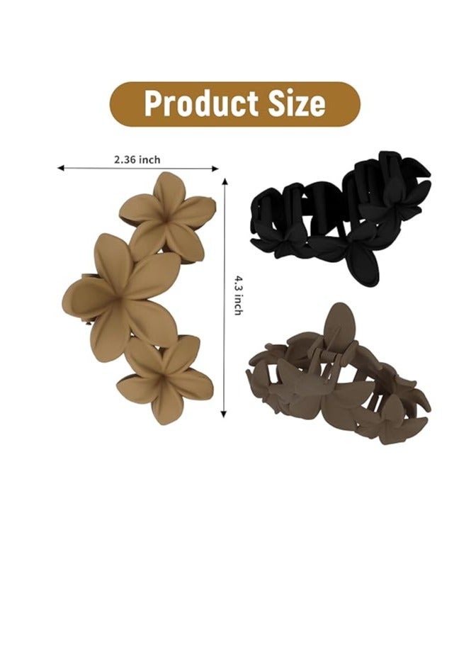 4PCS هاواي Plumeria زهرة الشعر مقاطع - كبيرة غير انزلاق ماتي مخلب مقاطع للمرأة، قوية عقد الشاطئ الشعر الملحقات - Image 5