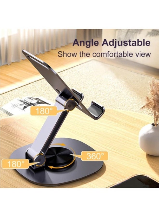 Adjustable 360° Aluminum Desktop Stand for SmartPhones – Grey - Image 4