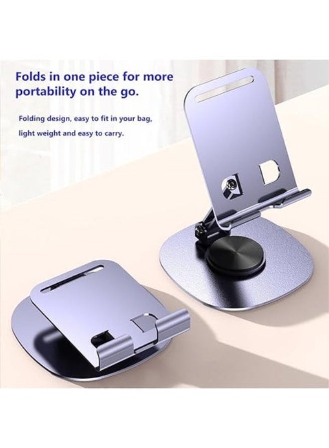 Adjustable 360° Aluminum Desktop Stand for SmartPhones – Grey - Image 3