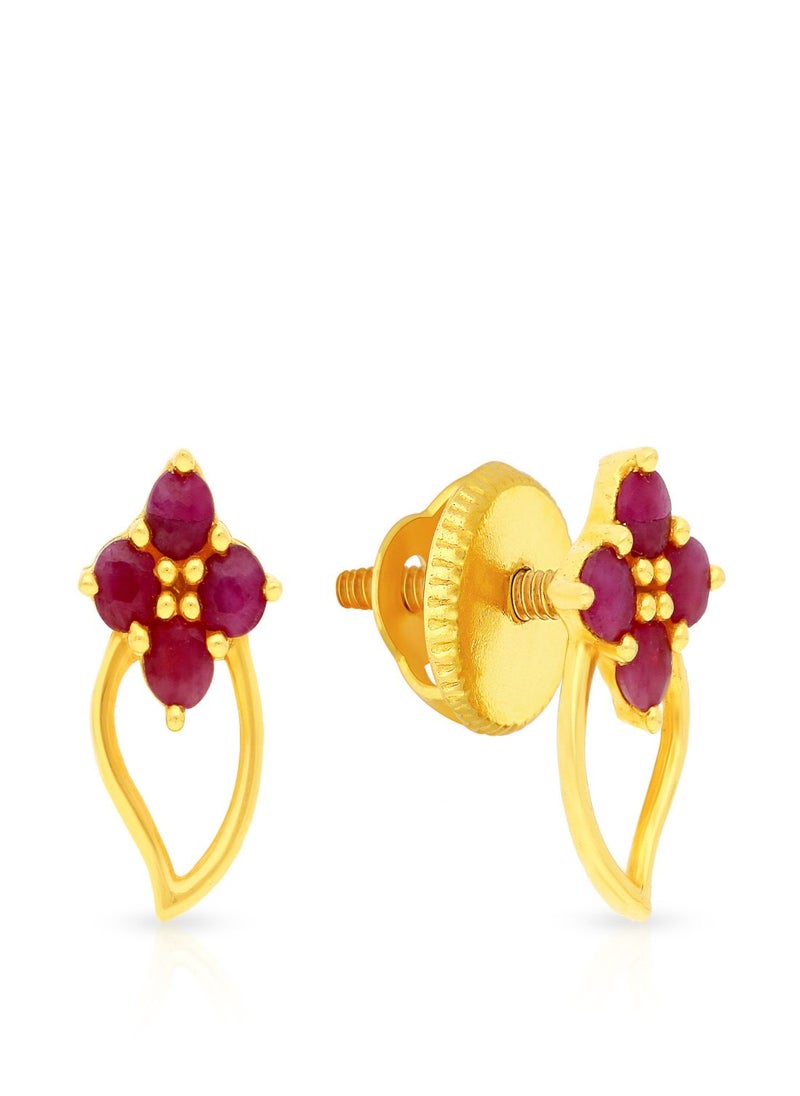 Malabar Gold and Diamonds 22 Carat 916 Purity Precia Gemstone Earrings PGNFNC065ER1Y  - Image 1