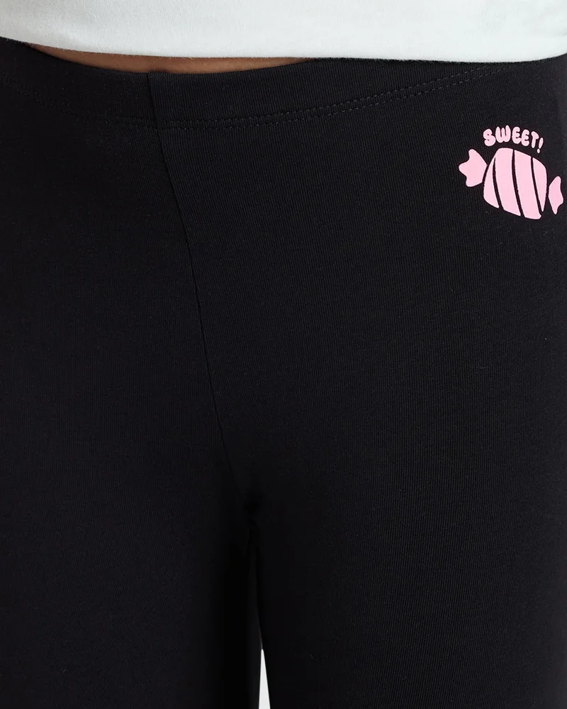 Ovs Black Beauty Cropped Leggings  Essential