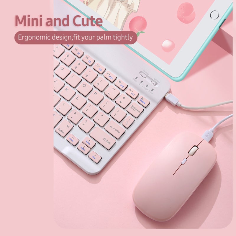 Green BT Keyboard Combo - Ultra-Thin Portable Design Rechargeable Battery Chocolate Keycaps With Multimedia Shortcut Keys for Phones Tablets Laptops of Windows Mac Android IOS - Image 3