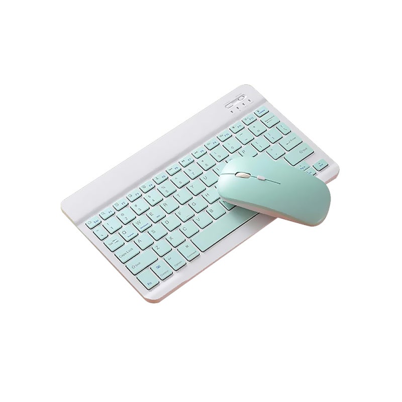 Green BT Keyboard Combo - Ultra-Thin Portable Design Rechargeable Battery Chocolate Keycaps With Multimedia Shortcut Keys for Phones Tablets Laptops of Windows Mac Android IOS - Image 1