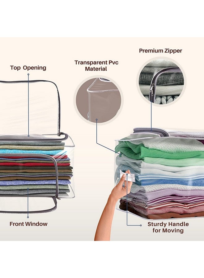 JD FRESH JD FRESH 4 Piece 52L Transparent Storage Organizer for Clothes/Easy Accessible Zip Covers for Wardrobe Cloth/Organizer Bag for Sarees/Bedsheets/Blankets/Shirts/Jeans/Toys/T-shirts/Books - Image 3
