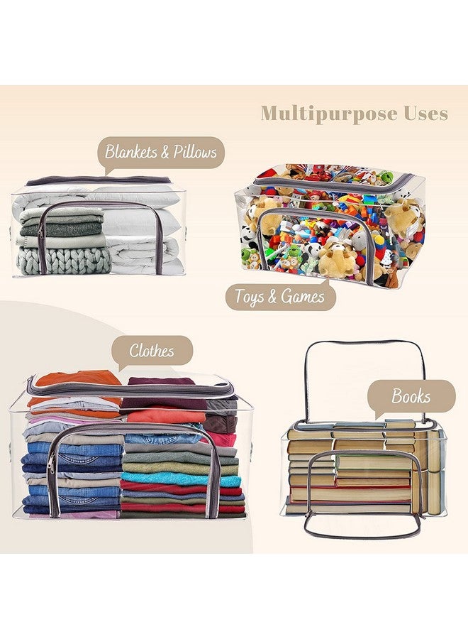 JD FRESH JD FRESH 4 Piece 52L Transparent Storage Organizer for Clothes/Easy Accessible Zip Covers for Wardrobe Cloth/Organizer Bag for Sarees/Bedsheets/Blankets/Shirts/Jeans/Toys/T-shirts/Books - Image 4