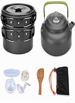 9Pcs Cookware Set Outdoor Camping Cooking Kit Portable Nonstick Lightweight Pans Cook Set with Bag