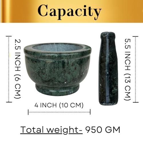 Salvus APP SOLUTIONS Granite Stone Mortar and Pestle Set/Ural/Okhli Masher for Kitchen (4x2.5 INCH) - Image 2