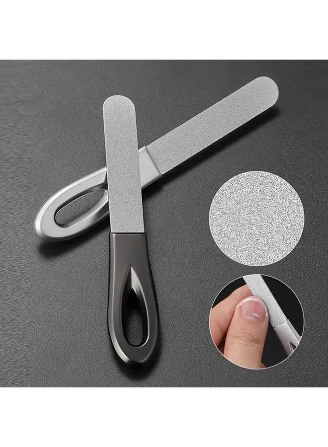 Silver Double Sided Stainless Steel Nail Clipper For Thick Cuticles - Image 2