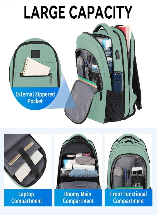 MATEIN Laptop Backpack for Women, Expandable 15.6 inch with USB Charging Port, Anti Theft Travel School Backpack, Water Resistant College Bookbag for Computer Bag Gifts for Men Women, Cyan - Image 4