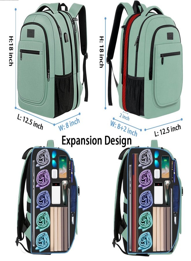 MATEIN Laptop Backpack for Women, Expandable 15.6 inch with USB Charging Port, Anti Theft Travel School Backpack, Water Resistant College Bookbag for Computer Bag Gifts for Men Women, Cyan - Image 2