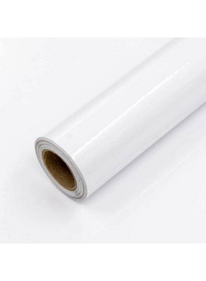 WISDOM White Contact Paper Decorative For Cabinets Countertops Kitchen Shelves Liner Glossy Glitter Self Adhesive Film Peel And Stick Waterproof Removable Wallpaper (White Glossy 24X200) - Image 1
