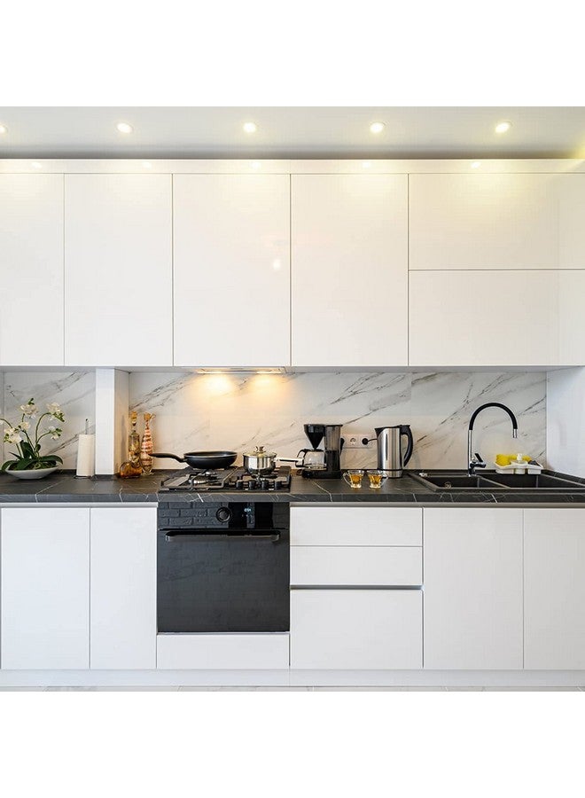 WISDOM White Contact Paper Decorative For Cabinets Countertops Kitchen Shelves Liner Glossy Glitter Self Adhesive Film Peel And Stick Waterproof Removable Wallpaper (White Glossy 24X200) - Image 3