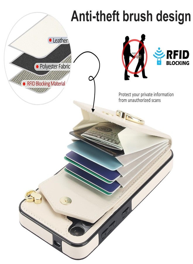 أسو ويش جراب هاتف Asuwish لهاتف سامسونج جالاكسي S24 5G، غطاء محفظة مع واقي شاشة من الزجاج المقوى وحلقة حجب RFID، حامل بطاقات ائتمان، إكسسوارات جلدية للهواتف المحمولة، S 24 24S G5، للنساء والرجال، لون أبيض كريمي - Image 3