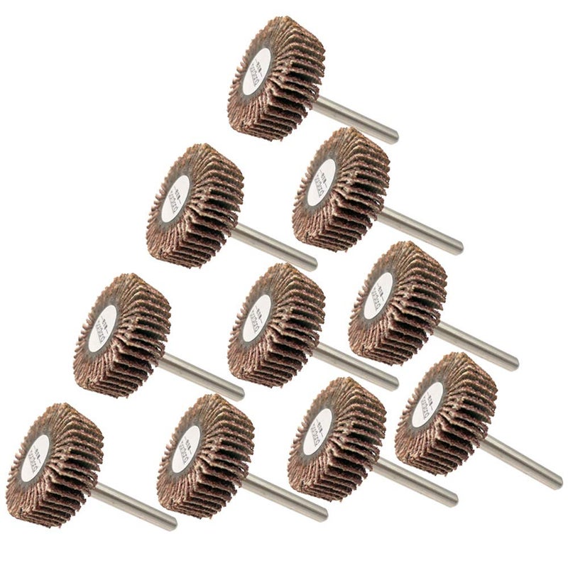 HNNUY Bardland 10 Pieces Flap Wheel 1.18-Inchx 0.4-Inchx 0.12-Inch HP,120 Grit for Dremel Rotary Tools (120# 30X10X3) - Image 1